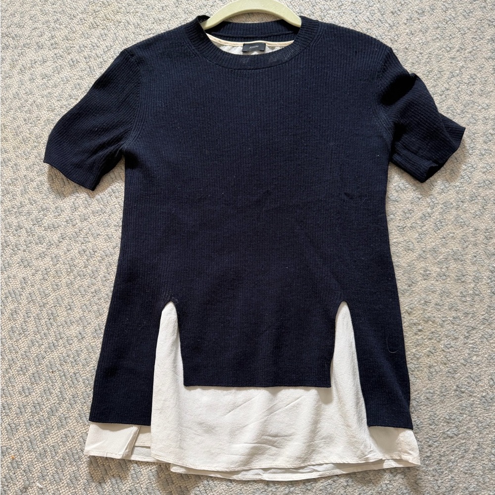 Joseph Cream and Black Textured Top